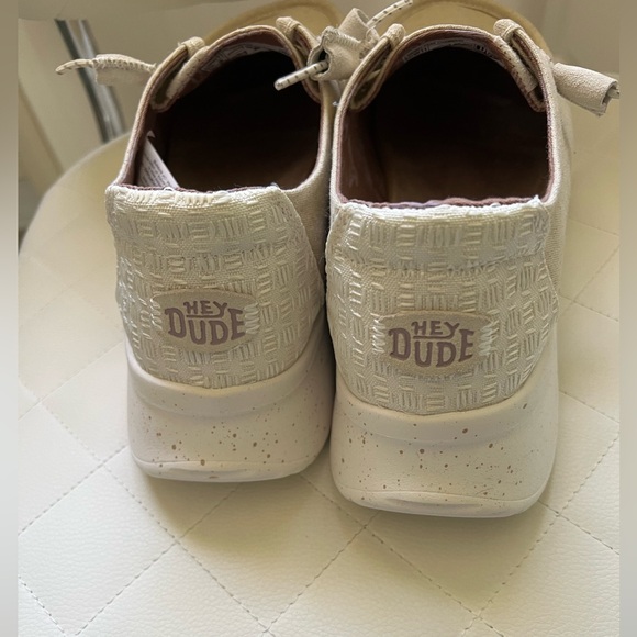 Hey Dude Cream Sneakers with Moc-Toe Design - Picture 5 of 5